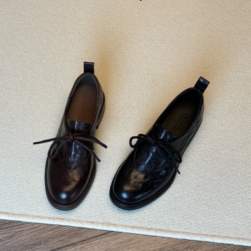 Kitten Heel Women - Mocasines franceses vintage con cordones, nuevos