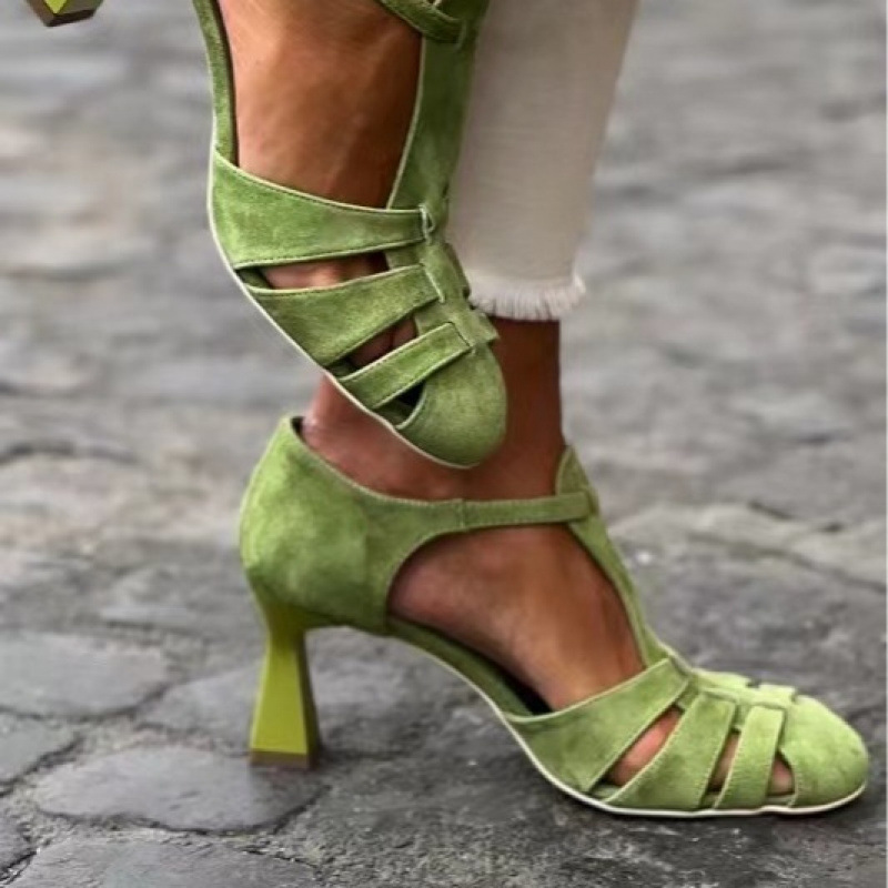 Kitten Heel Women - Sandalias de tacón bajo de gamuza