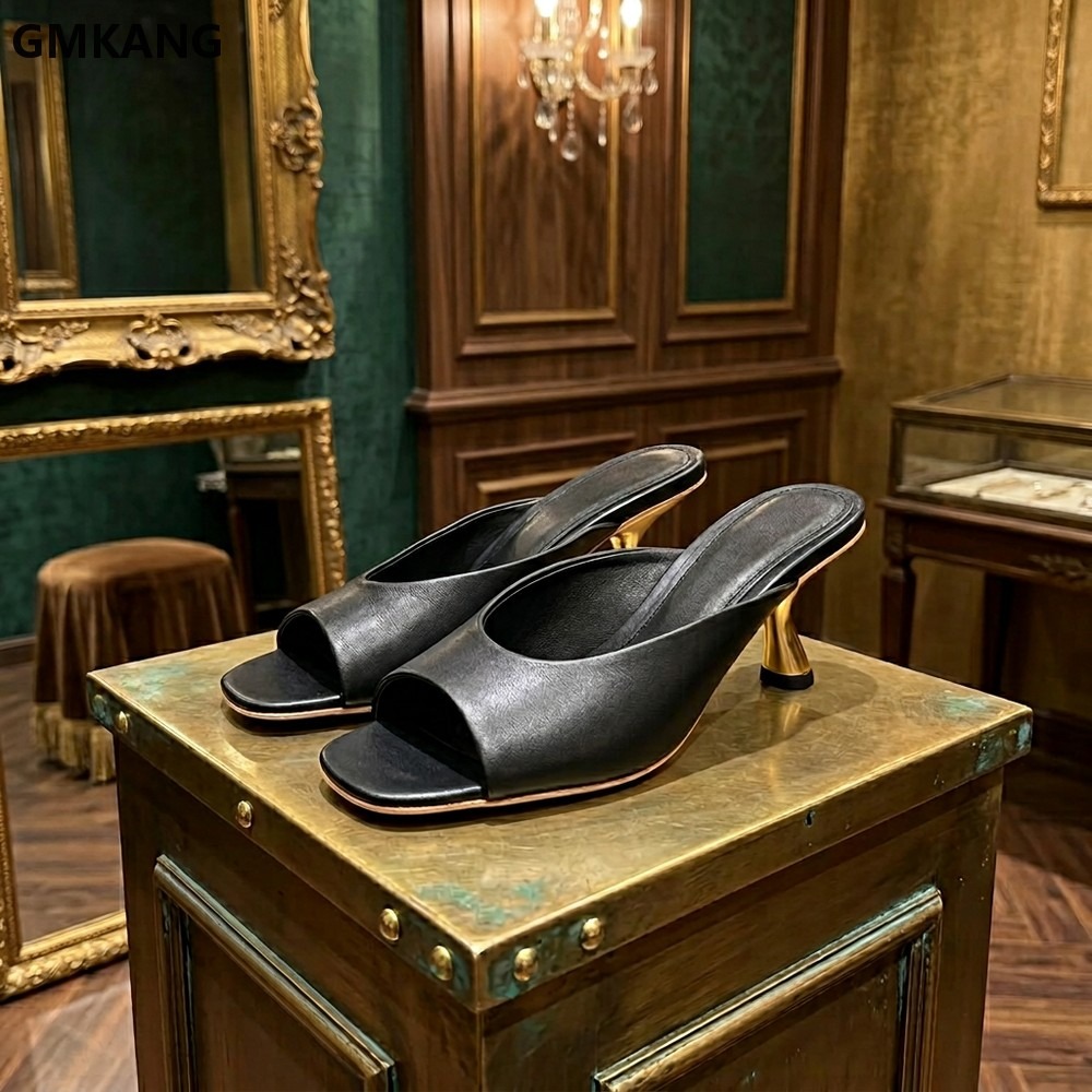 Kitten Heel Women - Sandalias de mujer con punta cuadrada,