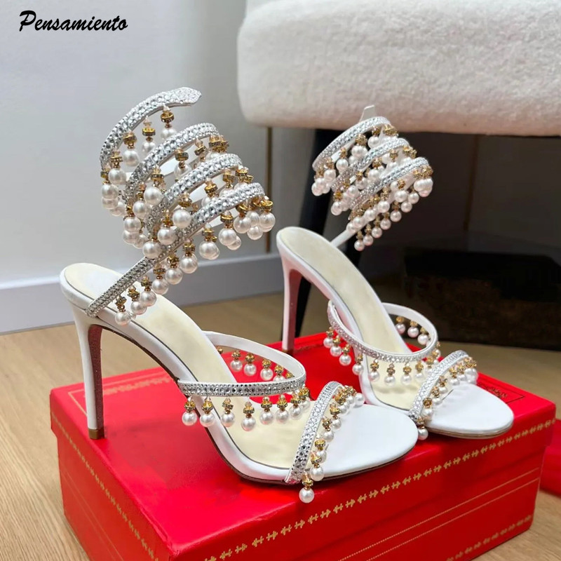 Women'S Formal Wear To A Wedding - Sandalias de gladiador de lujo con
