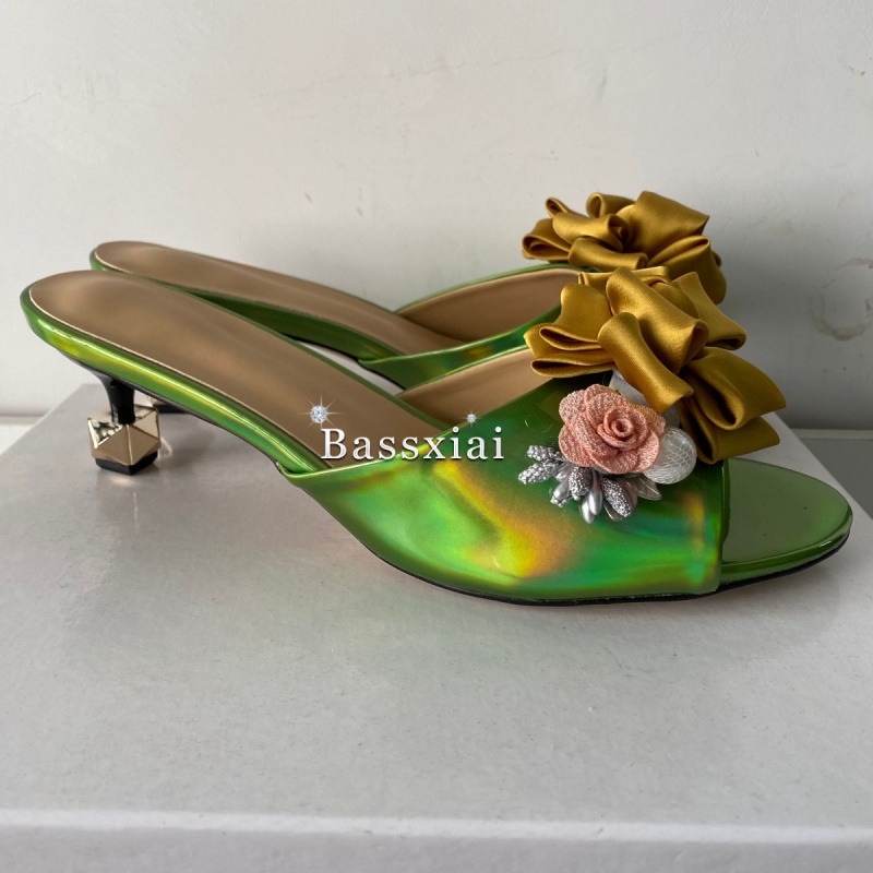 Sandalias de flores hechas a m - Kitten Heel Women reseña y precio