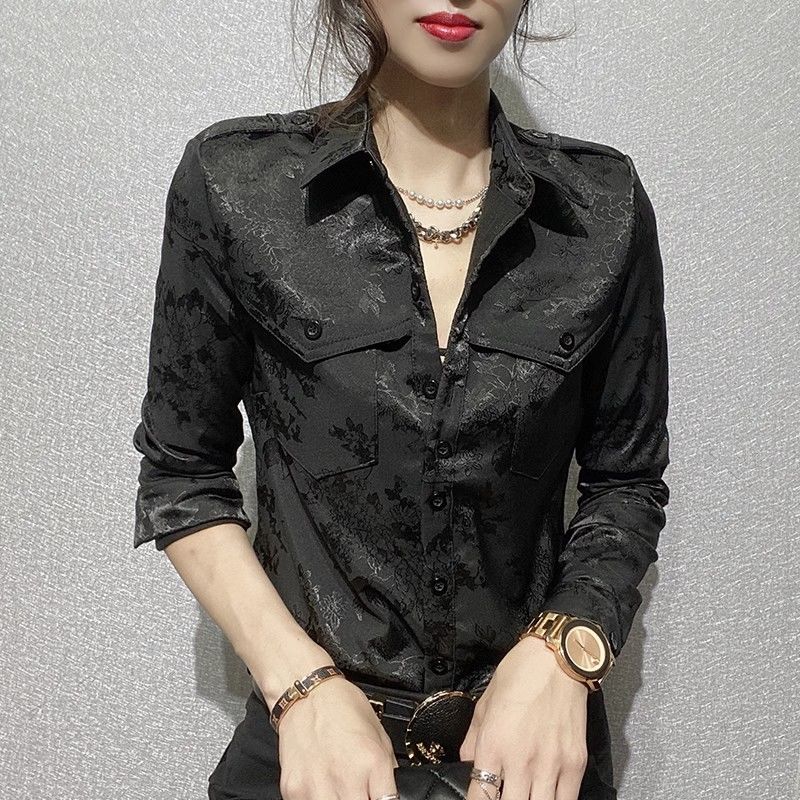 Blusa holgada de manga larga c - Women Formal Wear Office reseña y precio