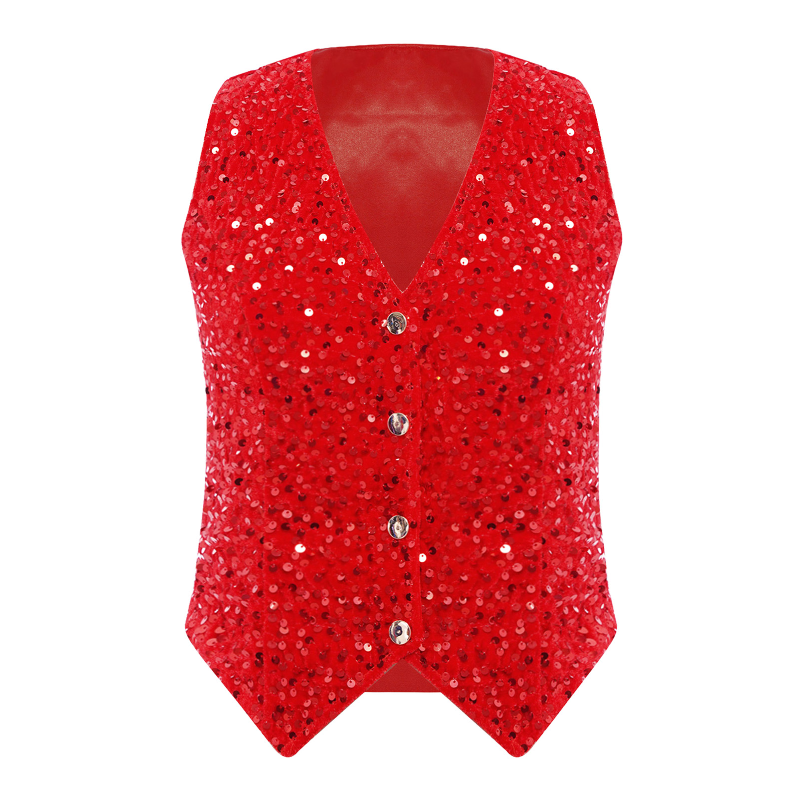 Chaleco de lentejuelas brillan - Women Formal Wear Vest reseña y precio