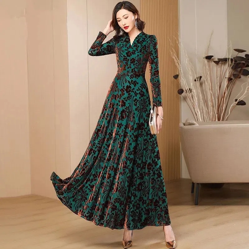Primavera otoño nuevo vestido  - Women'S Green Formal Wear reseña y precio