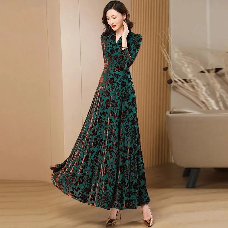Primavera otoño nuevo vestido  - Women'S Green Formal Wear reseña y precio