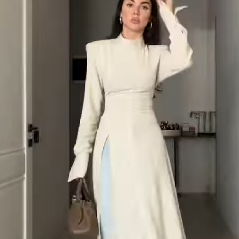 Vestido Maxi Elegante de Manga - Women Formal Wear Office reseña y precio