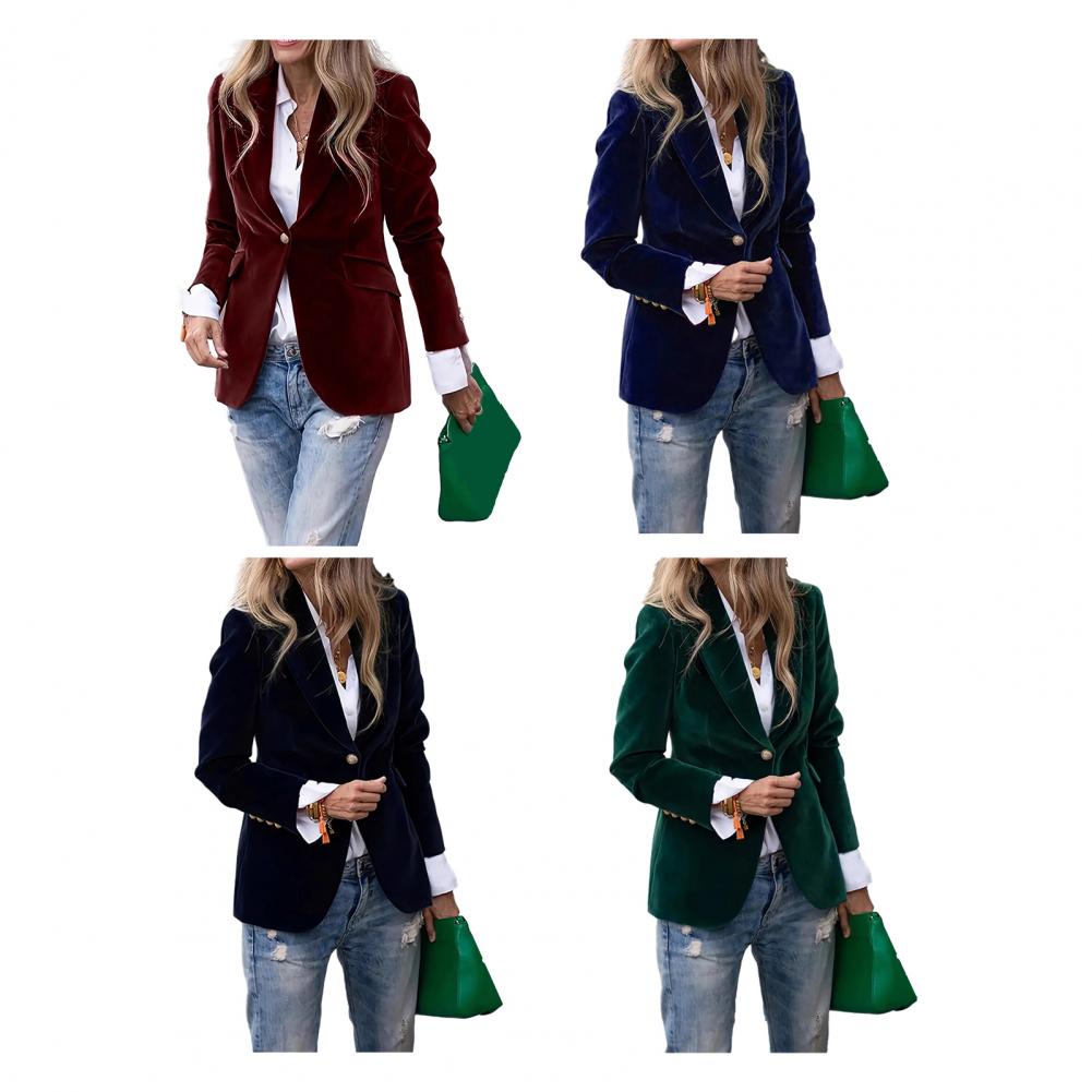 Blazer de terciopelo de talla  - Women Formal Wear Office reseña y precio