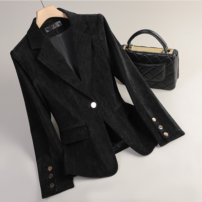 Blazer de terciopelo amarillo  - Women Formal Wear Office reseña y precio