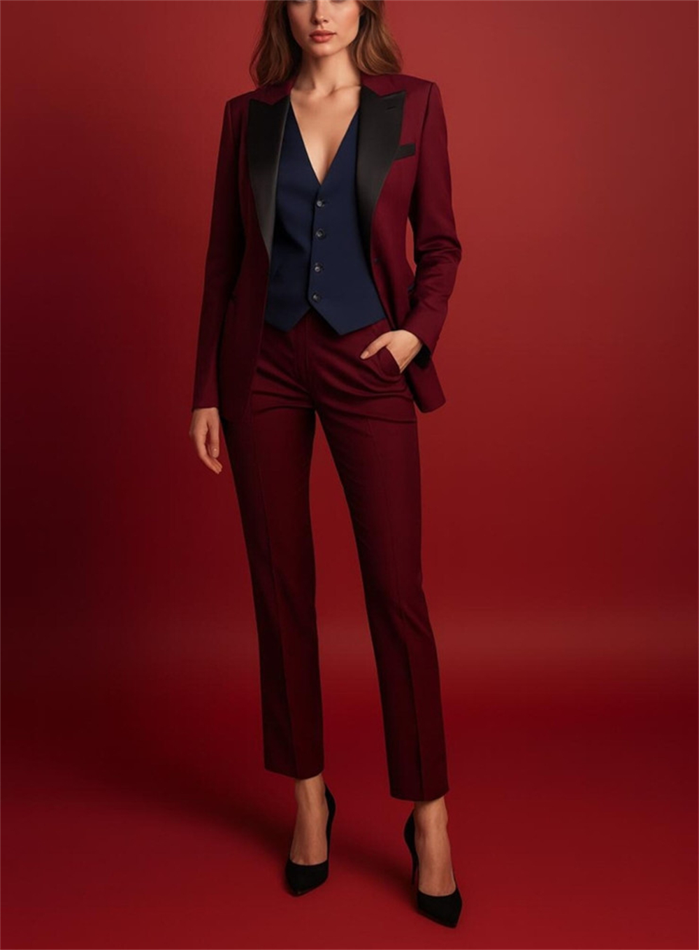 Elegante Traje de Mujer Color  - Women Formal Wear Vest reseña y precio