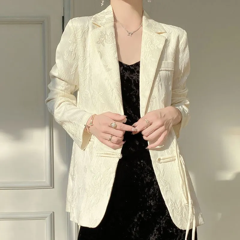 Blazer texturizado blanco para - Women Formal Wear Office reseña y precio