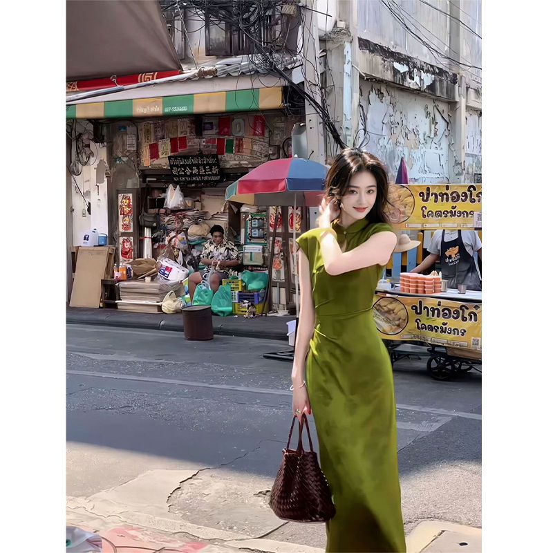 2024 nuevo estilo chino verde  - Women'S Green Formal Wear reseña y precio